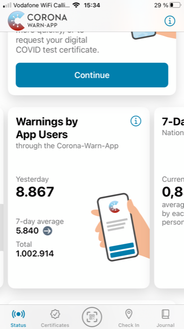 1 Million Warnungen durch Covid-Warn-App-Nutzer am 29.12.2021